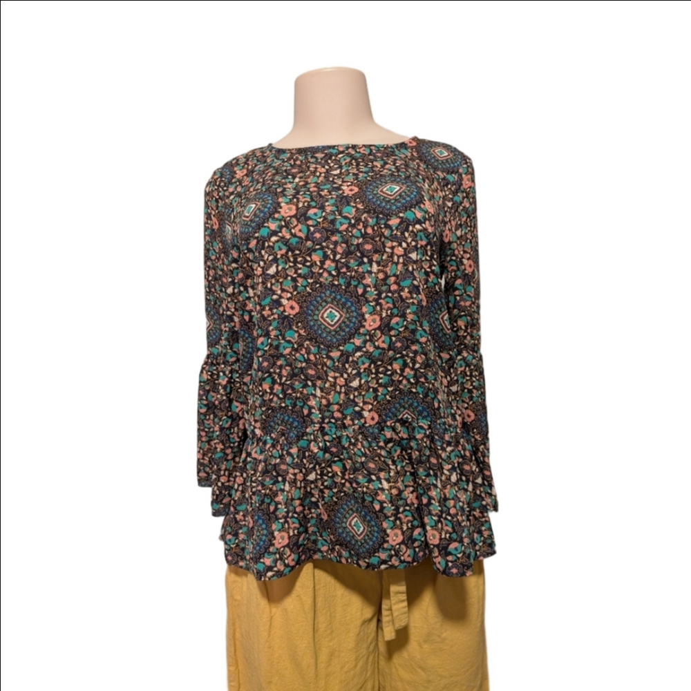 J.Crew Multicolor Floral Patterned Top Size XS